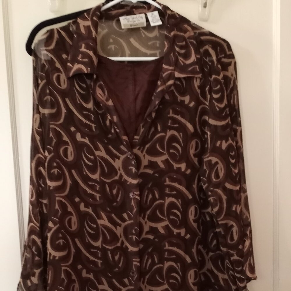 New York City Design Company 100% silk shirt for women size 2x